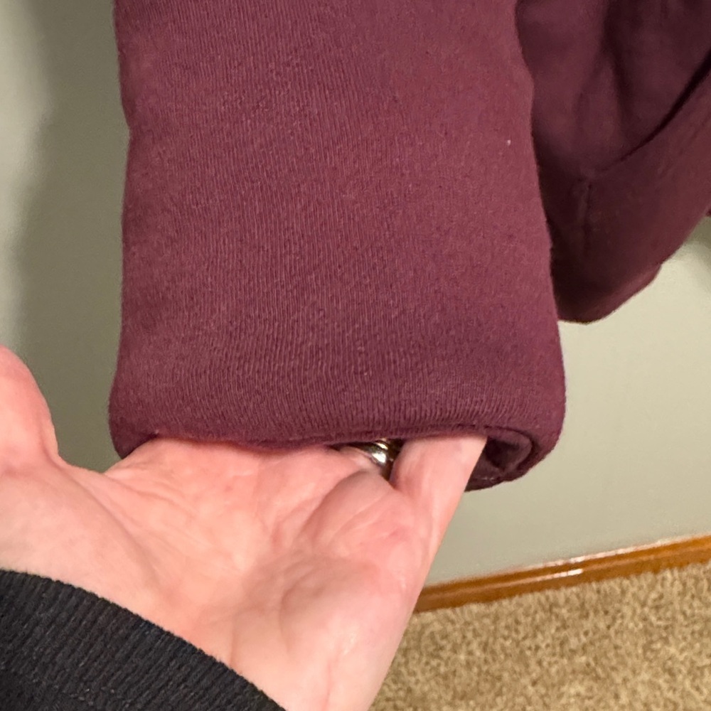 Feejays Burgundy Zip-Up Hoodie with Sherpa Lining and gloves - Picture 6 of 8